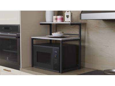 Помощна етажерка за кухня Kitchen 302 (бетон/черно)